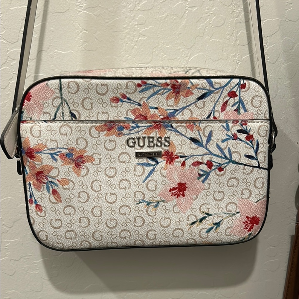 GUESS Floral White Crossbody Bag